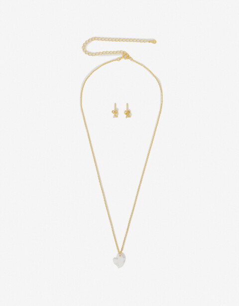 Bijouterie Set Exclusive Edition Set Aros Pasantes Y Cadena Plata 925 - Dorado