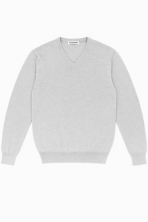 Sweater escote en V GRIS
