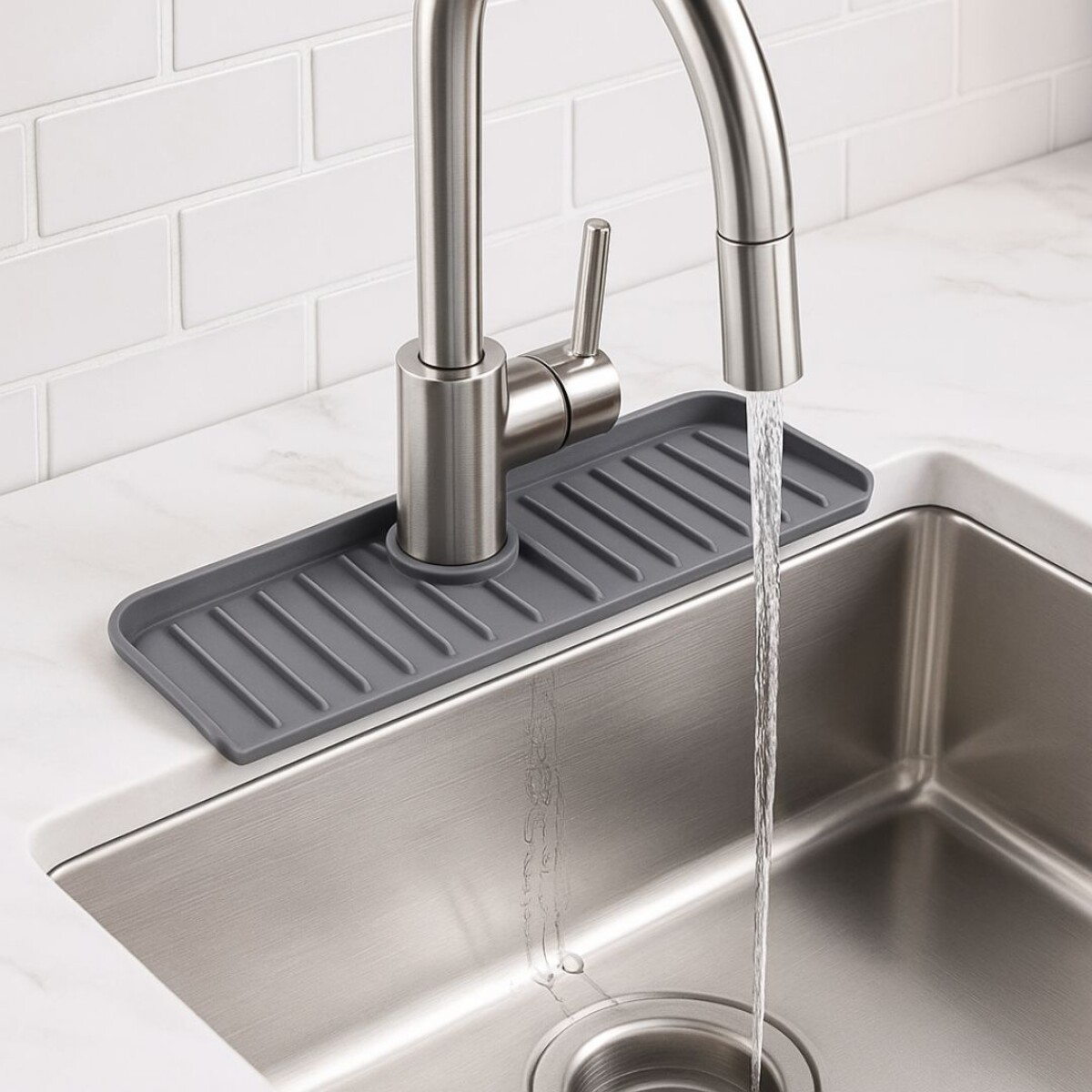 SOPORTE ORGANIZADOR DE PILETA SILICONA - GRIS 