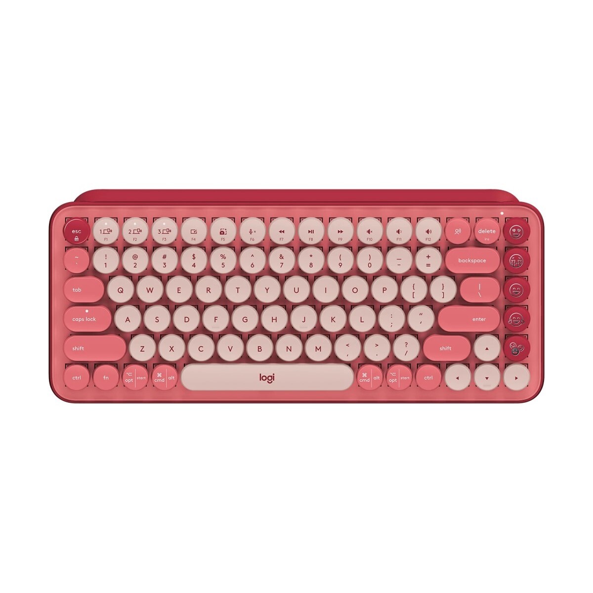 Teclado Logitech Pop Keys inalámbrico bluetooth c/emojis en español - Coral 