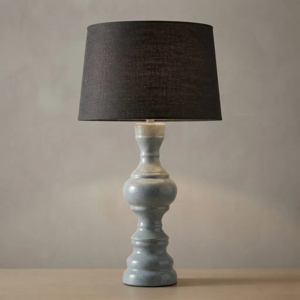 Lampara Imit. Croquelado Celeste 52 cms Lampara Imit. Croquelado Celeste 52 cms