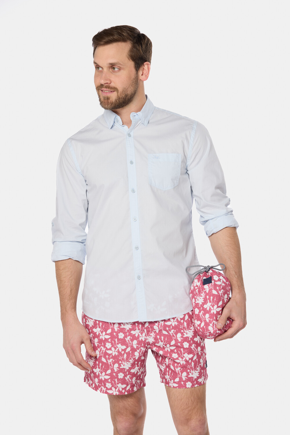 SHORT DE BAÑO ESTAMPADO Rosado