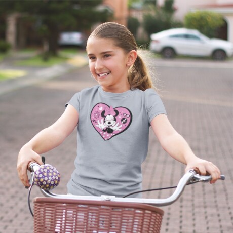 Camiseta Remera Infantil Disney Minnie GRIS-CLARO