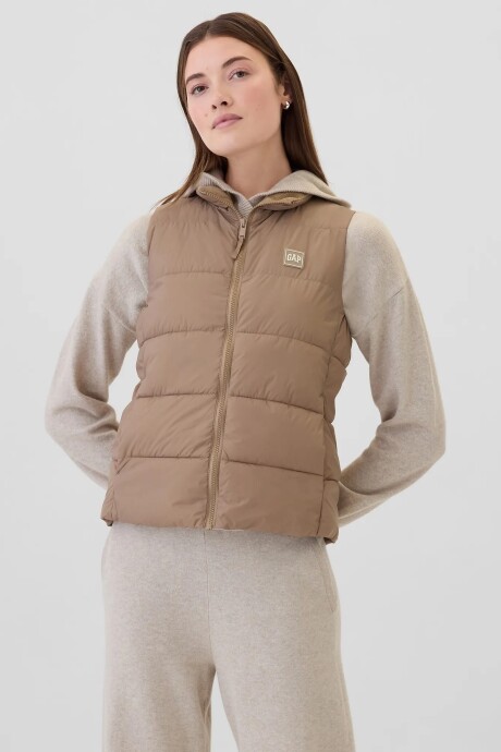 Chaleco Logo Gap Mujer Warm Golden Brown 701