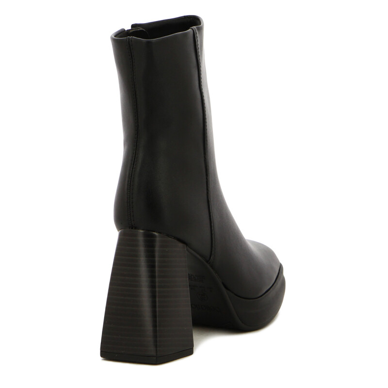 Bota Mujer Beira Rio Taco Medio Con Plataforma Negro