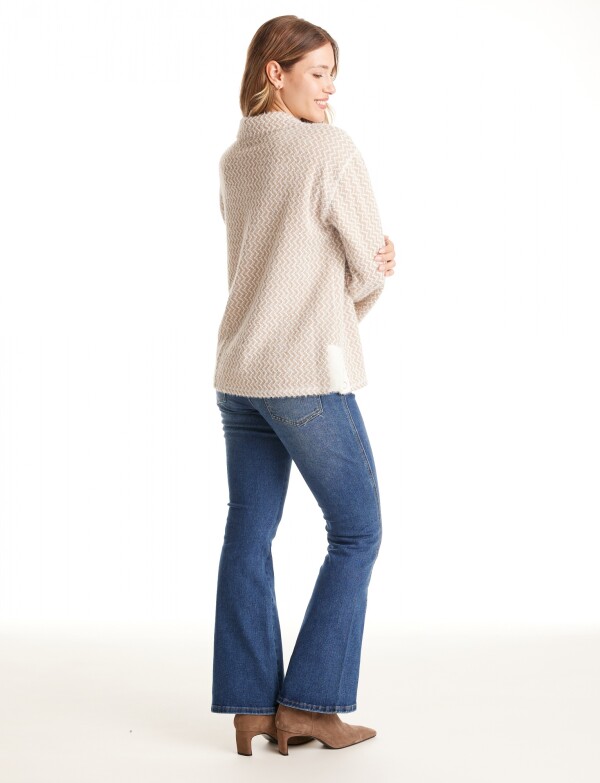 Buzo Zigzag Mohair BEIGE/MULTI