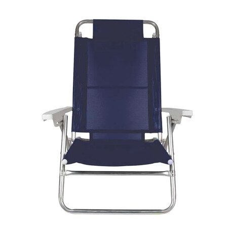 Kit 2 Reposeras Reclinables 6 Posiciones Aluminio Mor Summer Azul Marino