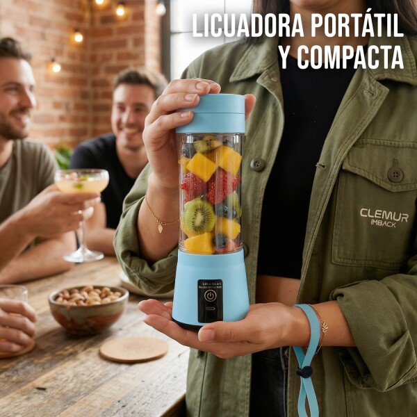 Licuadora Portatil Mini Recargable Usb Batidora Jugos Frutas IMBACK Celeste Licuadora Portatil Mini Recargable Usb Batidora Jugos Frutas IMBACK Celeste