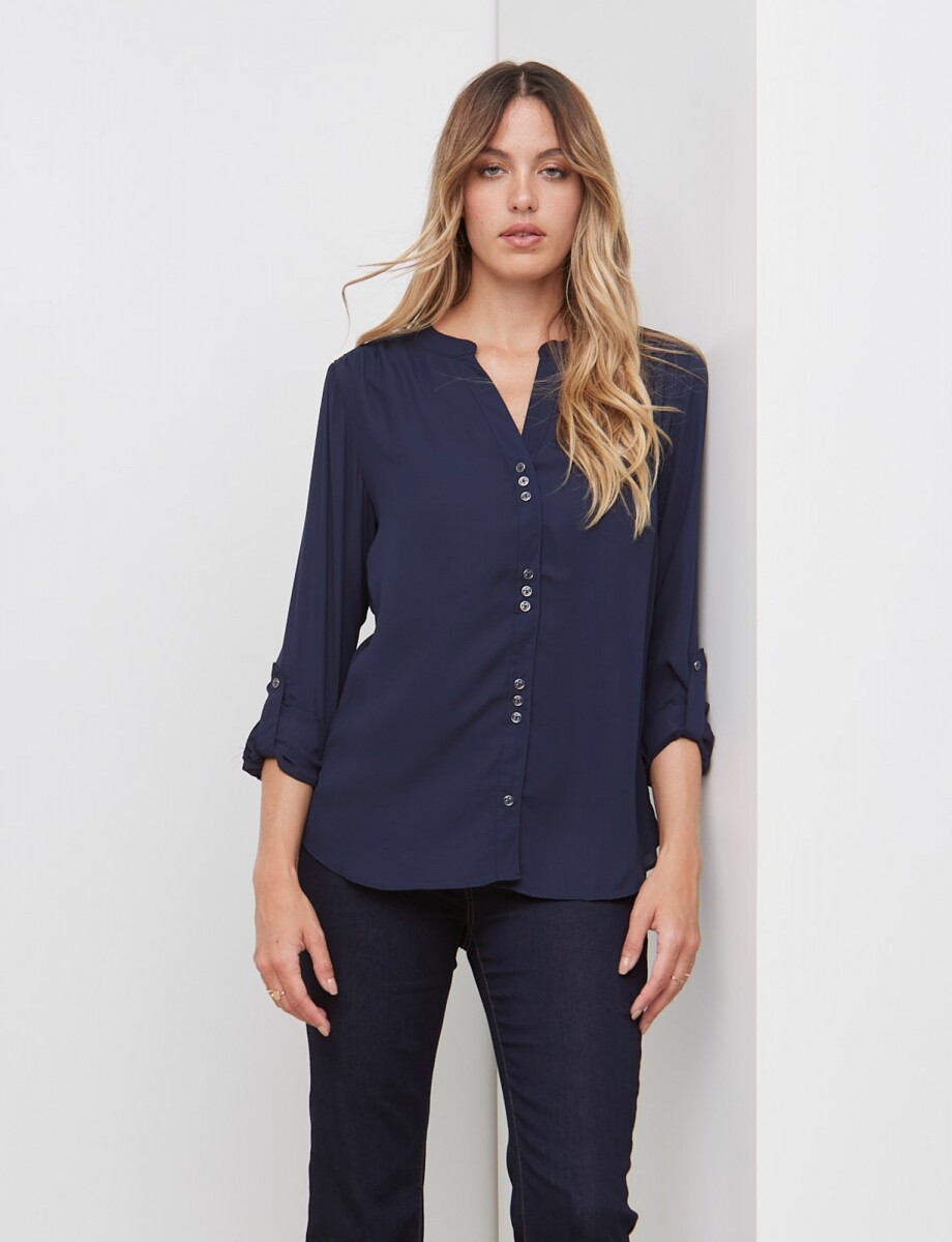 Camisa Puntilla - Azul 