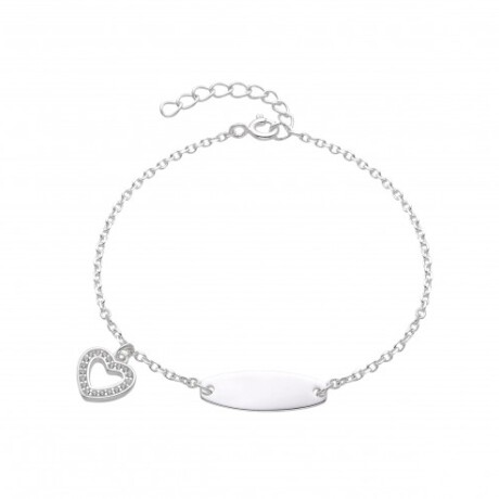 Pulsera de identidad de plata 925 con dije. Pulsera de identidad de plata 925 con dije.