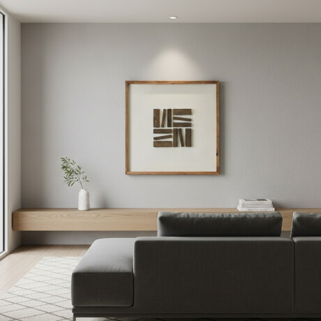 CUADRO DECORATIVO MADERA MACIZA 62 Cm x 62 Cm - LÍNEA RÚSTICA N°4