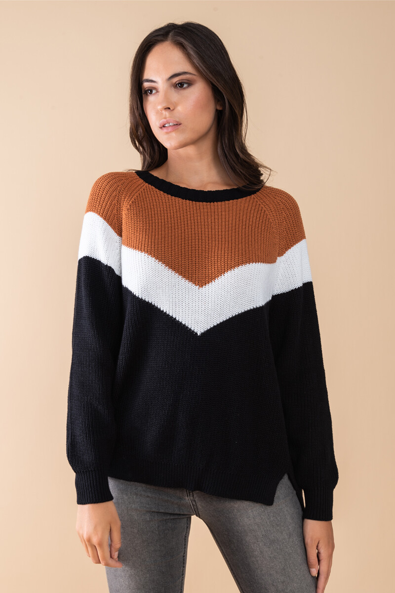 Sweater punto triangulo Negro