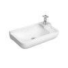 Bacha suspendida para pedestal rectangular 43x23,5 cm c/mesa blanca Deca Bacha Suspendida Para Pedestal Rectangular 43x23,5 Cm C/mesa Blanca Deca
