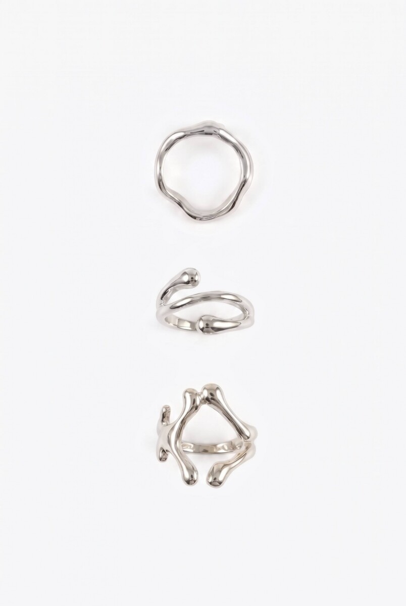 Set de tres anillos gotic - plateado 