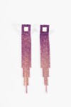 Caravanas strass cuadrado rosa