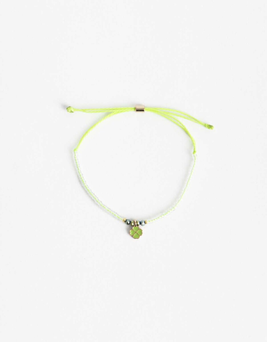 Pulsera Flexible Cordón Y Dije - Dorado 