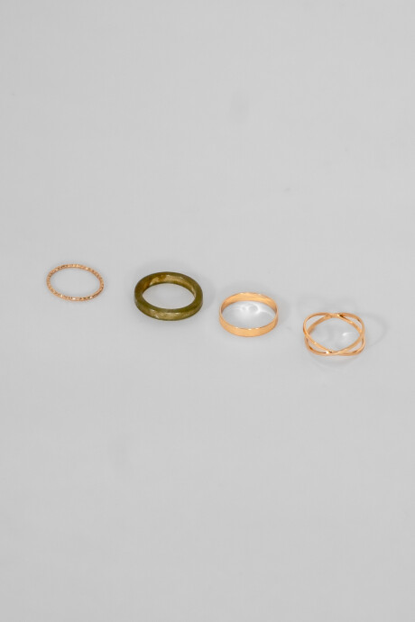 Anillo Set Aro, 4un. Dorado