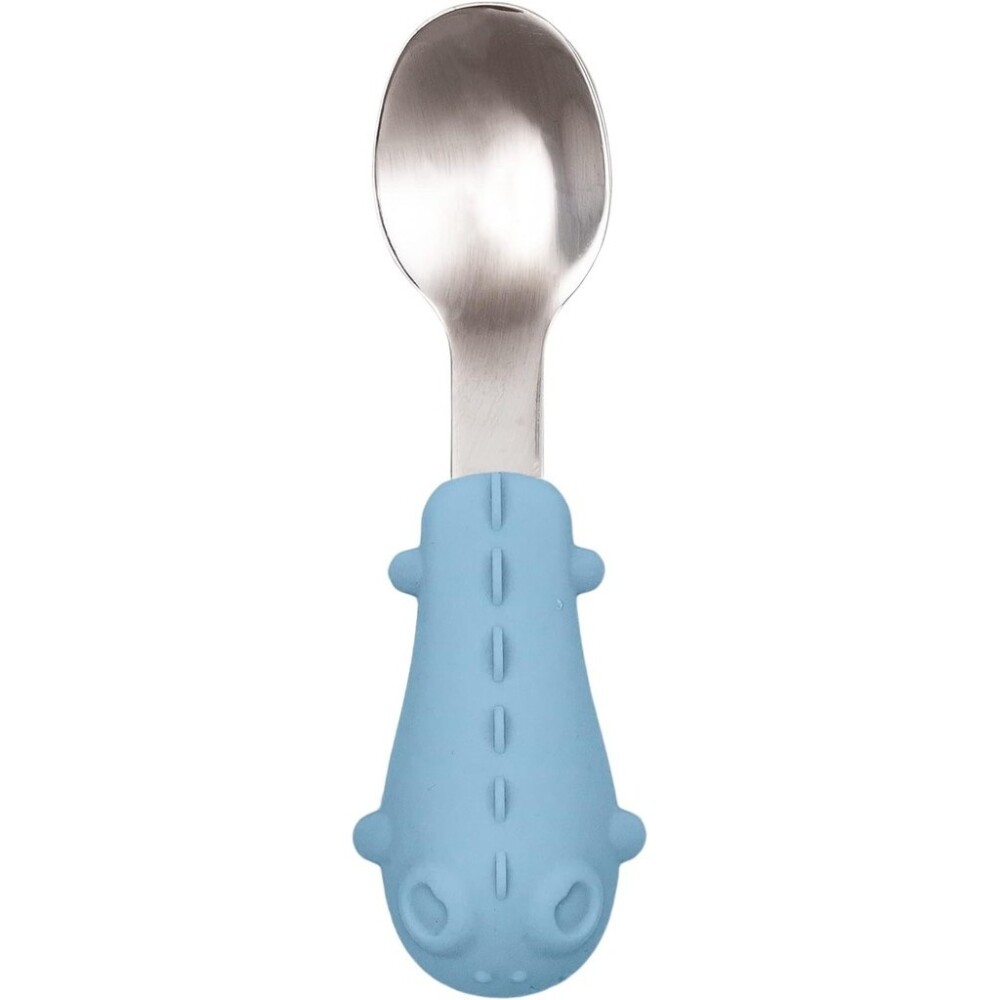 Set cubiertos metal silicona BUBA celeste