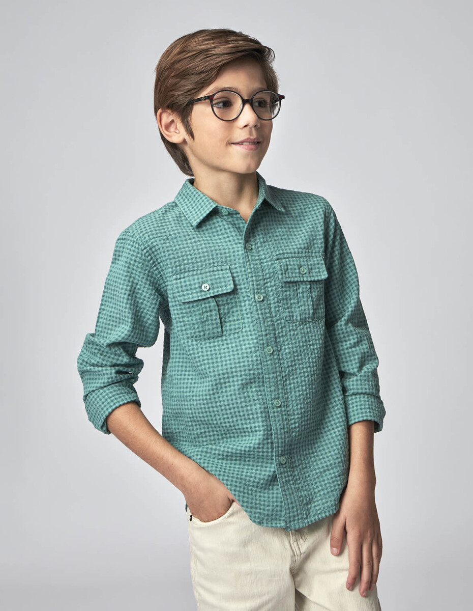Camisa De Cuadro Vichy - Verde 