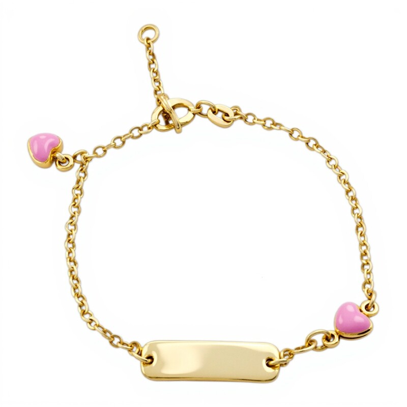 Pulsera Identidad Corazón -Oro bajo-Resina-PU8087 sinpiedra