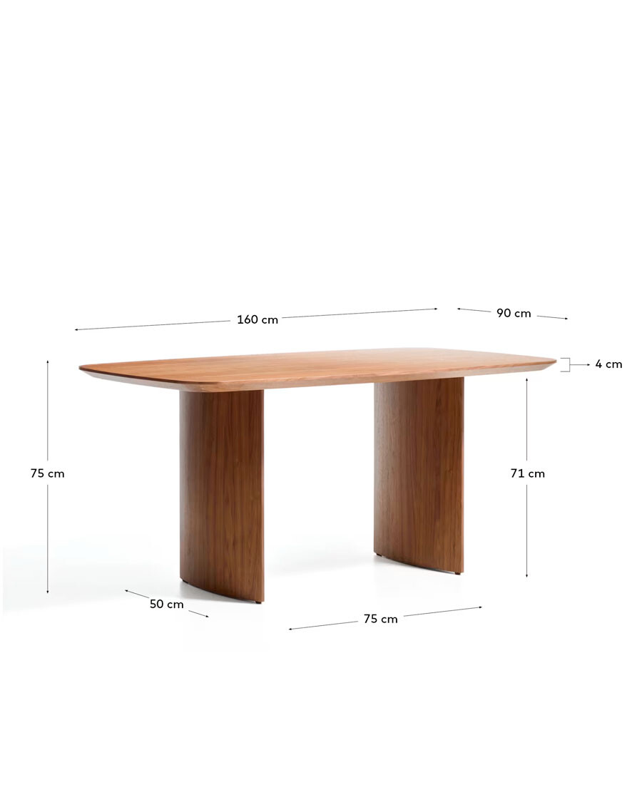 Mesa Litto de chapa de nogal 160 x 90 cm Mesa Litto de chapa de nogal 160 x 90 cm