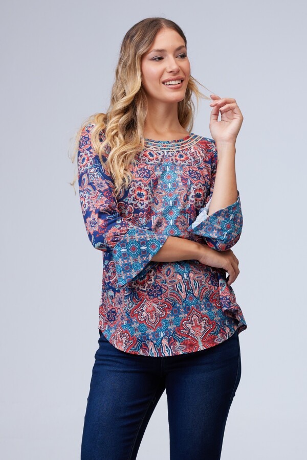 Blusa Print MULTI/AZUL