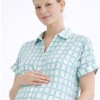 Camisa Maternal Pupa – Viscosa suave con bolsillos prácticos Estampa Verde