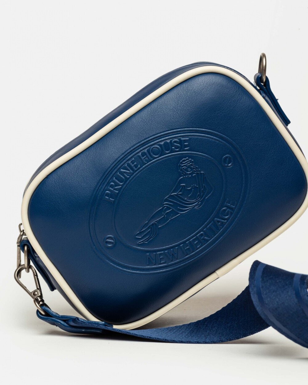 Mini bag Club House en efecto cuero liso Azul