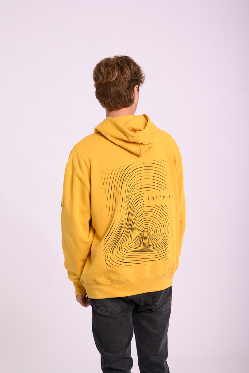 Canguro felpa oversize estampado Mostaza