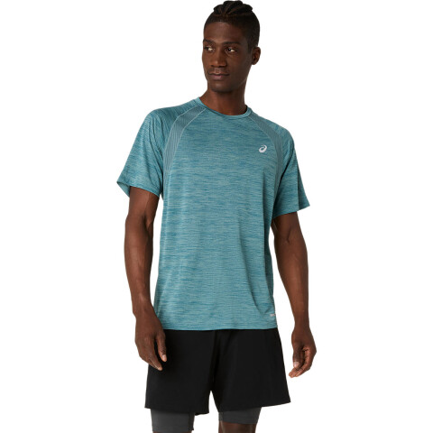 Polos Running Road SS Top Hombre Foggy Teal