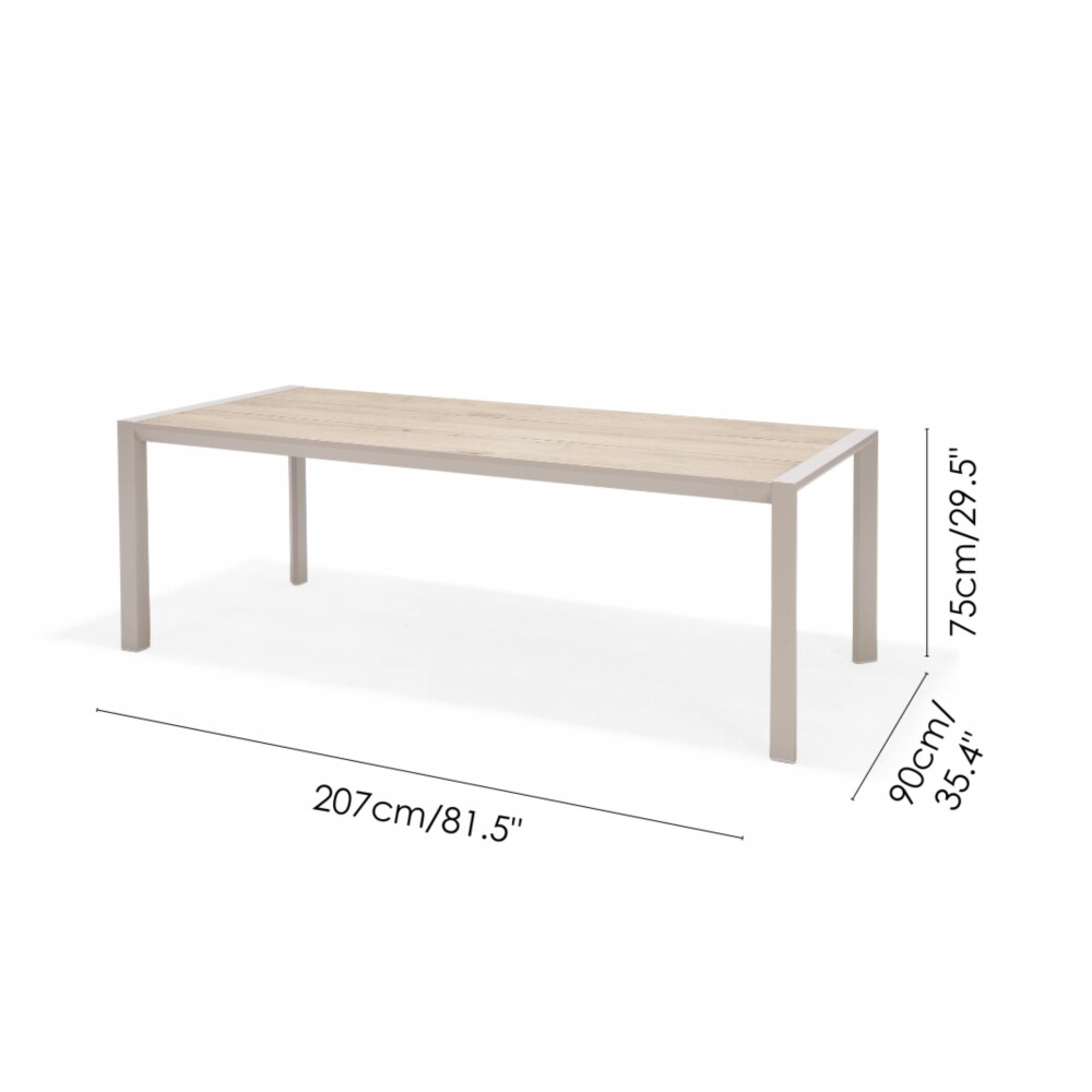 Mesa rectangular 207x90cm - Urbanite Beage
