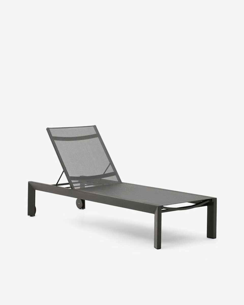 Tumbona Canutells de aluminio con acabado gris oscuro - gris oscuro 
