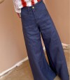 Pantalon Wide Xl Linen Ss26 Azul Piedra