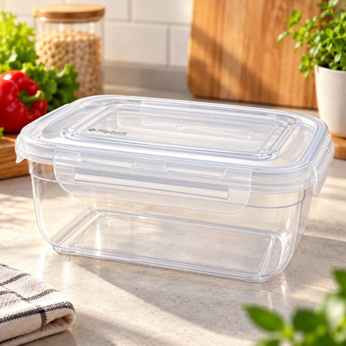 Pote Vianda Rectangular de Plastico Fliplock 3,6 litros 