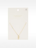 Collar Pluma Con Circonitas – Plata De Ley 925 dorado