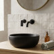 LAVATORIO PARED LATON NEGRO MATE SERIE ALASSIO II BAÑO NEGRO