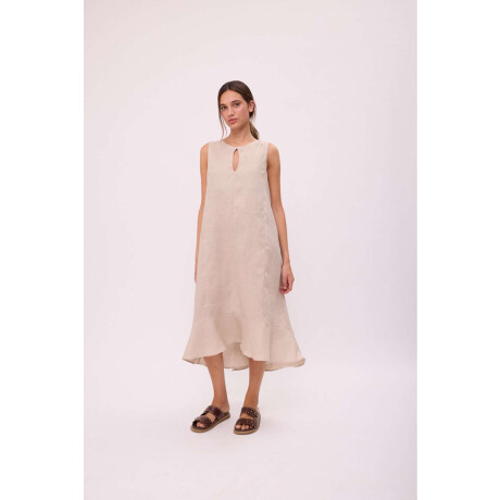VESTIDO POLK LONG Beige