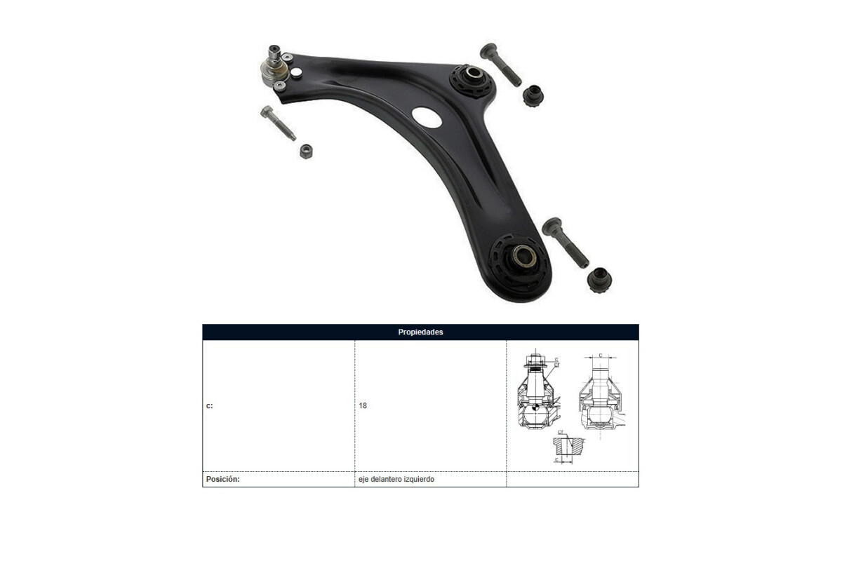 Parilla De Susp Del Citroen C3 Aircross/C3/C3 Picasso 02-28 Izq Parilla De Susp Del Citroen C3 Aircross/C3/C3 Picasso 02-28 Izq