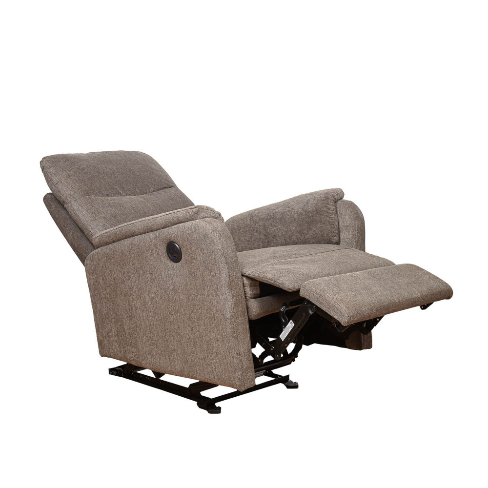 SOFÁ RECLINABLE ELÉTRICO 1 CUERPO TELA NATURAL-BEIGE HOMERO BEIGE