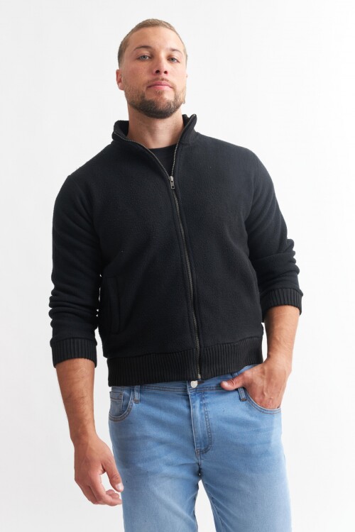Campera de polar NEGRO