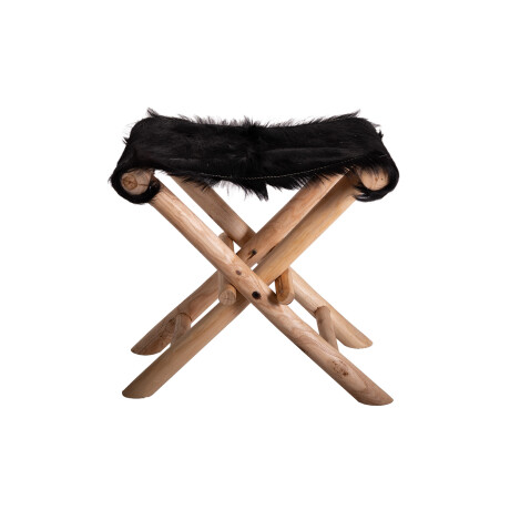 TABURETE GOAT BLANCO CUERO Y MADERA GOAT STOOL