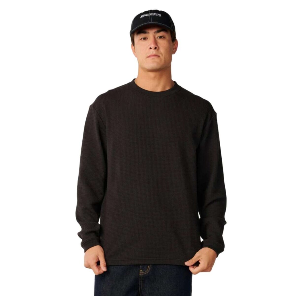 Remera Rip Curl Premium Surf Waffle - Negro 