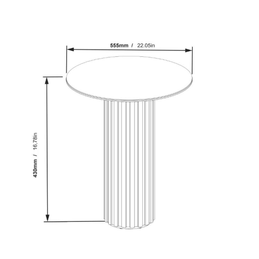 Mesa Lateral - 43cm - Linea Manhattan Natural