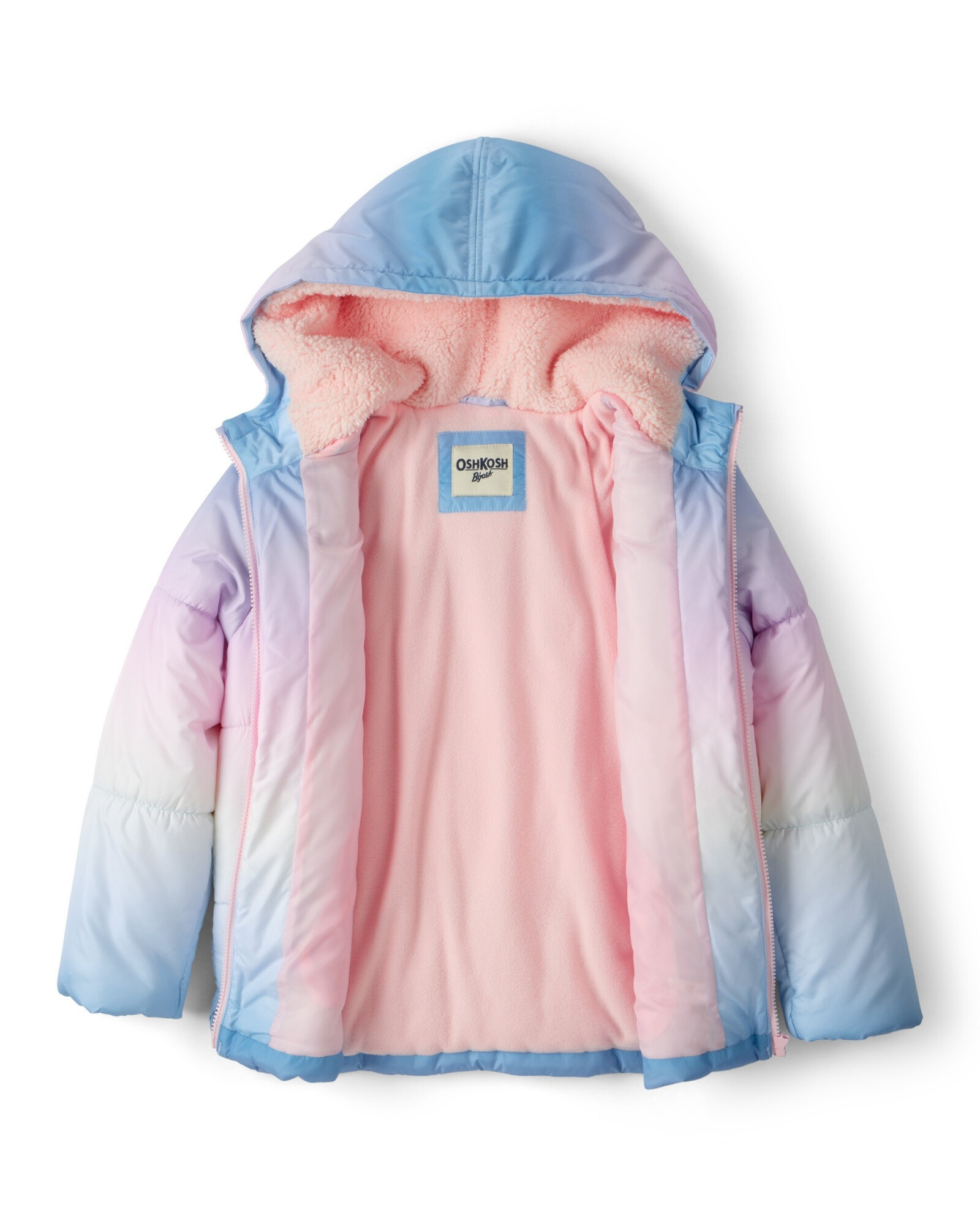 Campera puffer, diseño arcoíris. Talles 4-6 Sin color