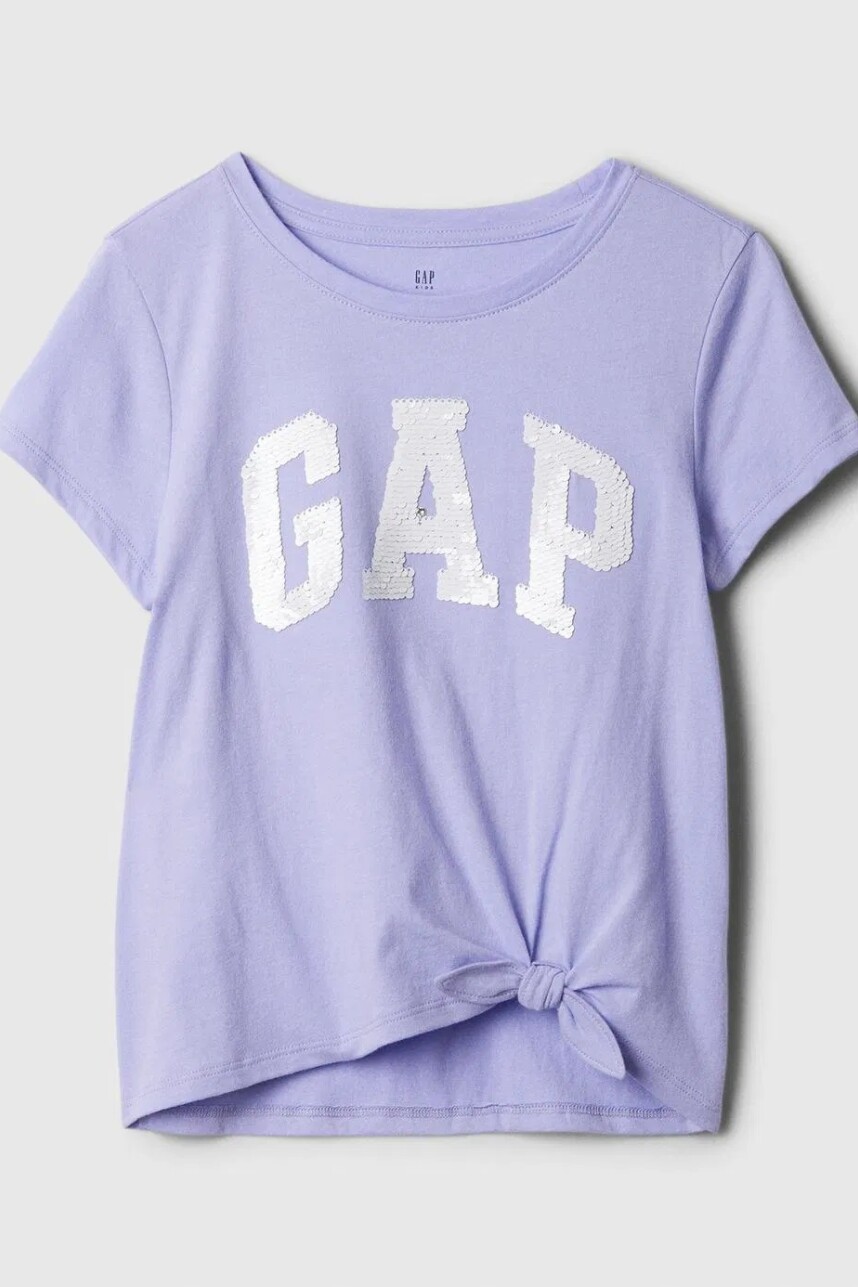 Remera Logo Gap Con Nudo Niña Fresh Lavender