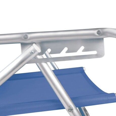 Reposera Silla Reclinable 5 Posiciones Aluminio Fashion Mor Azul