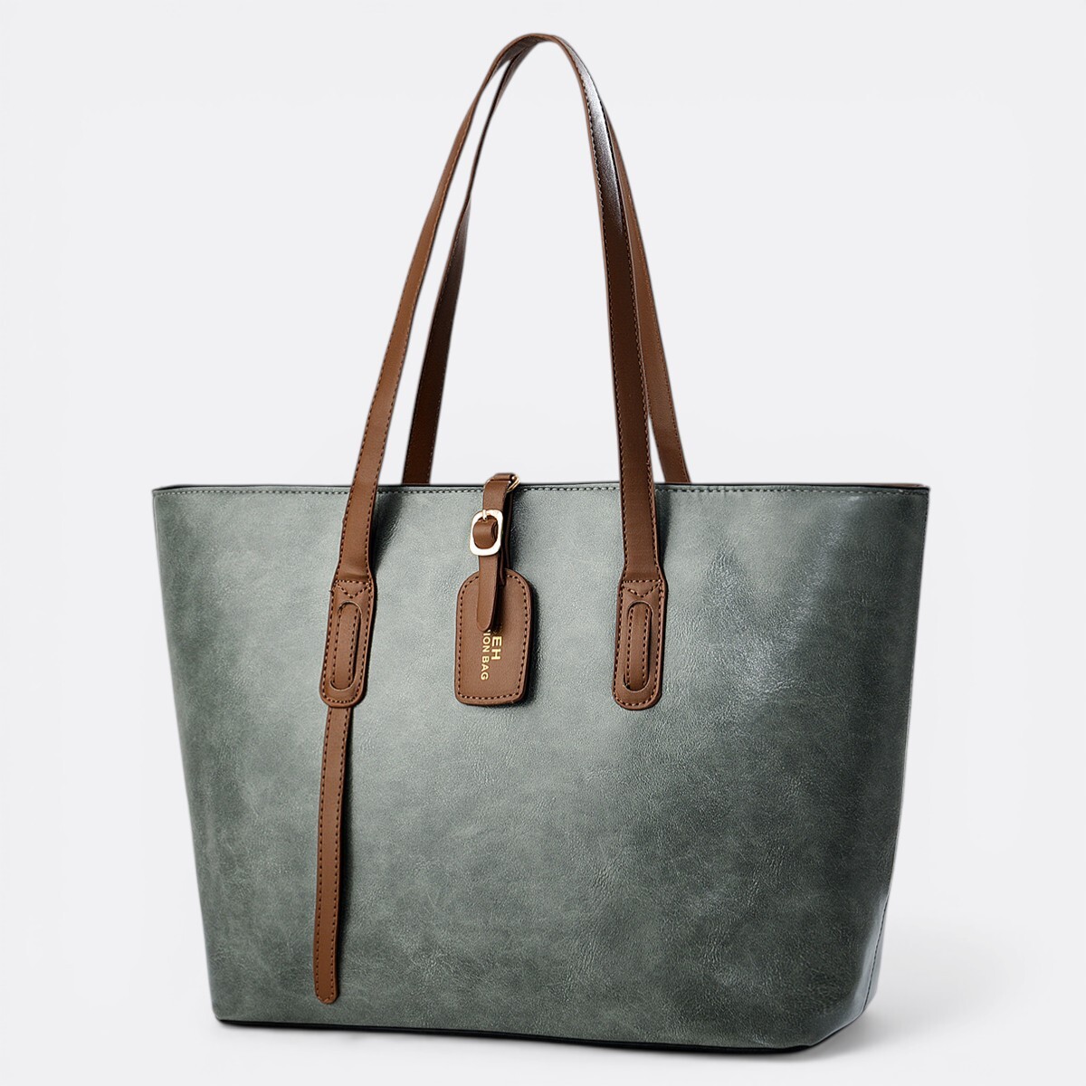 Bolso Soho Tote Simil Cuero Dama - Verde 