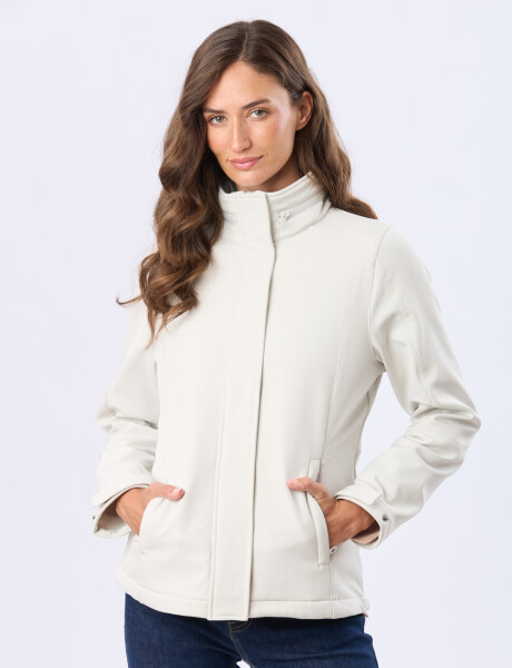 CAMPERA DE NEOPRENO CON CAPUCHA Natural