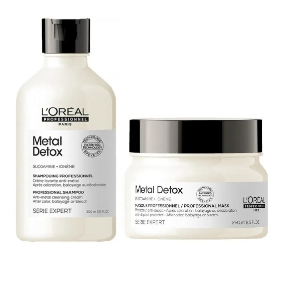 Pack L'Oréal Professionnel Metal Detox Shampoo + Máscara Capilar Para Cuidado Profesional 