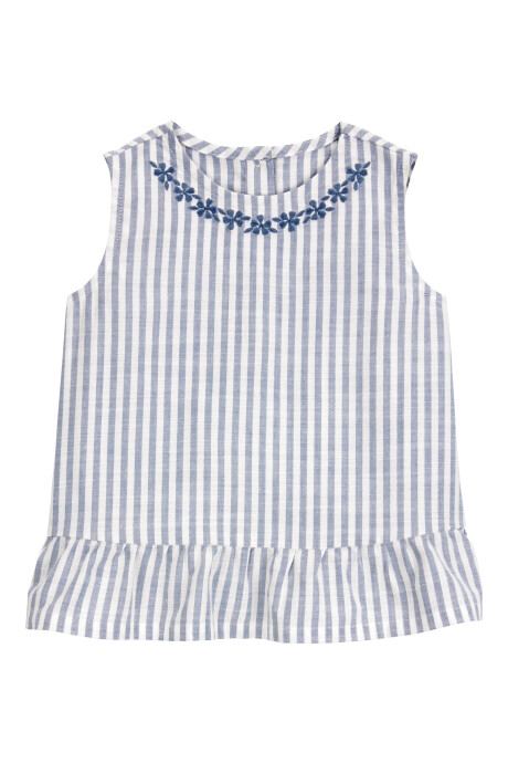 Blusa de viscosa, sin mangas, diseño a rayas Sin color